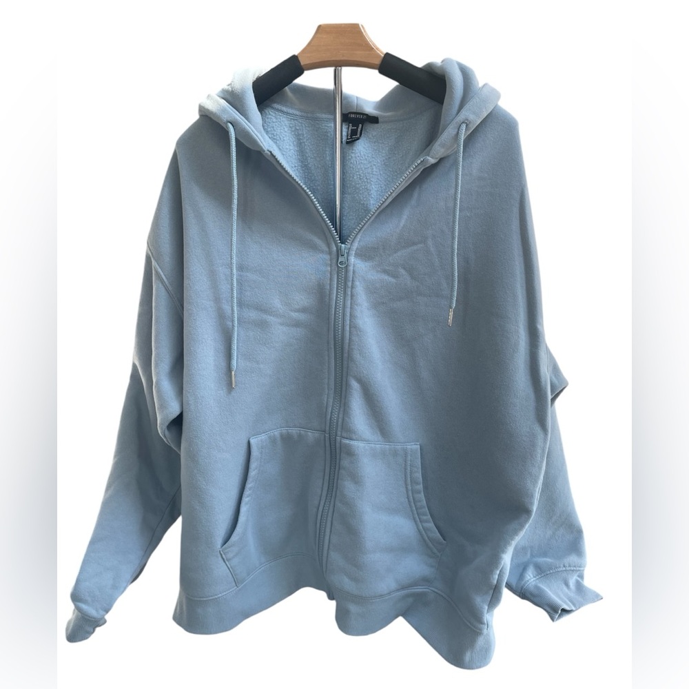 Forever 21 Women’s Zip-Up Fleece Over Sized Hoodie